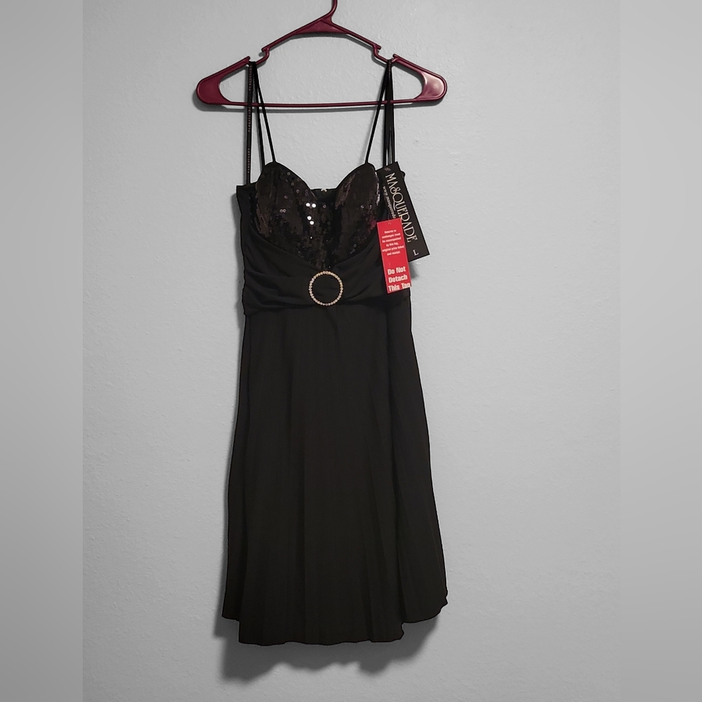 Masquerade Black Formal Midi Dress